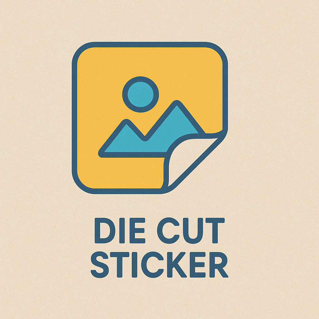 product category die cut sticker